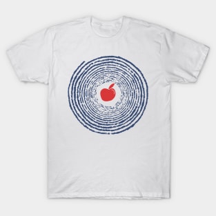 Blue Spiral with Red Apple T-Shirt